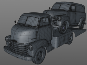 chevy coe tow trucker 1949 and 3100 panel truck 1951 Modelo 3D