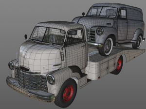 chevy coe tow trucker 1949 and 3100 panel truck 1951 Modelo 3D
