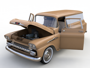 chevy 3100 apache panel van 1958 3Dモデル