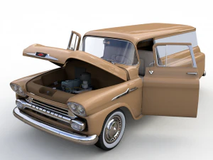 van de painel chevy 3100 apache 1958 Modelo 3D