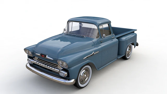 chevy 3100 apache pickup 1958 3D Model .c4d .max .obj .3ds .fbx .stl .blend