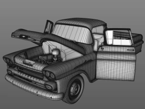 chevy 3100 apache pickup fleetside 1958 3D Model
