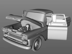 chevy 3100 apache pickup fleetside 1958 3D Model