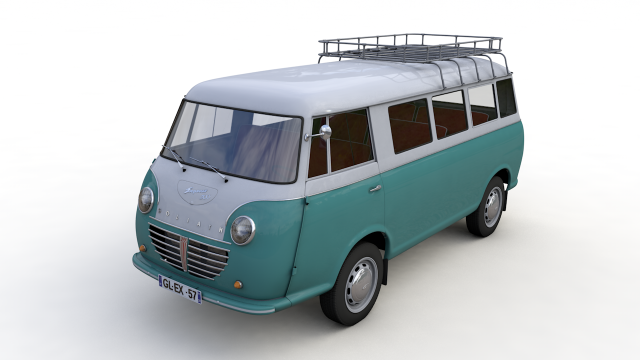 goliath express 1100 minibus 1957 3D Model .c4d .max .obj .3ds .fbx .stl .blend 