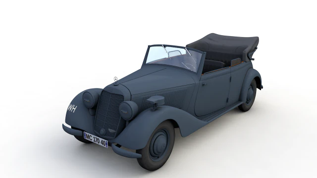 mercedes-benz typ 170v cabriolet b german staff 1940 3D Model .c4d .max .obj .3ds .fbx .stl .blend 