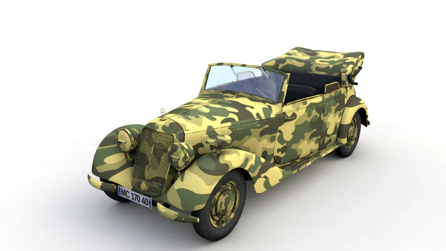 mercedes-benz typ 170v cabriolet b german staff 1940 3D Model .c4d .max .obj .3ds .fbx .stl .blend 