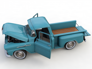 chevy 3100 apache 32 stepside truck 1958 Modelo 3D