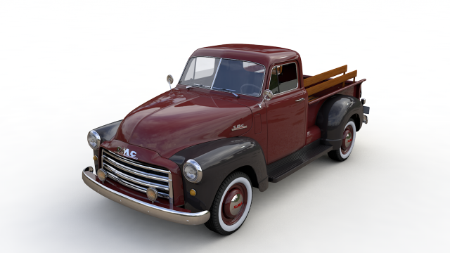 gmc 3100 pickup truck 1952 Model 3D .c4d .max .obj .3ds .fbx .stl .blend 