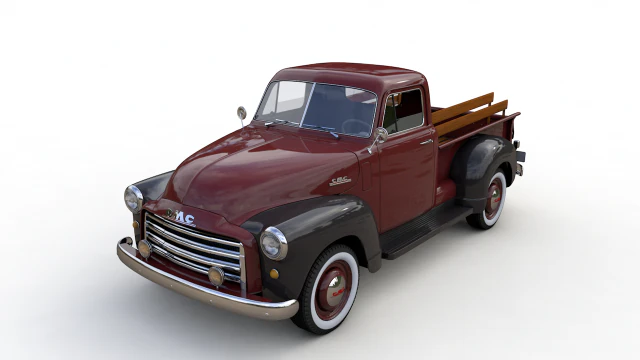 gmc 3100 pickup truck 1952 3D Model .c4d .max .obj .3ds .fbx .stl .blend 