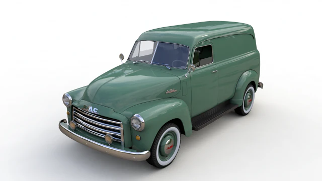 gmc panel truck 1952 3D Model .c4d .max .obj .3ds .fbx .stl .blend 