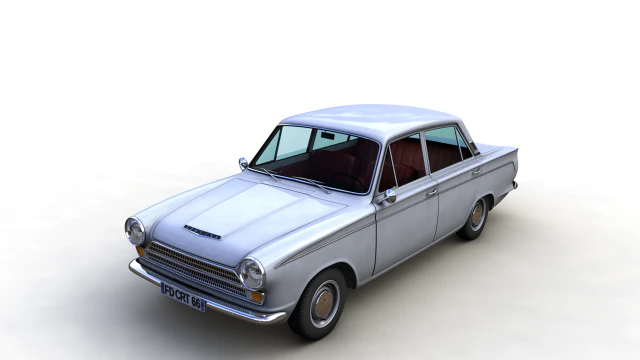 Cortina GT Mk1 1966 4 doors 3D Model .c4d .max .obj .3ds .fbx .stl .blend 