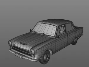 Cortina GT Mk1 1966 4 doors 3D Model