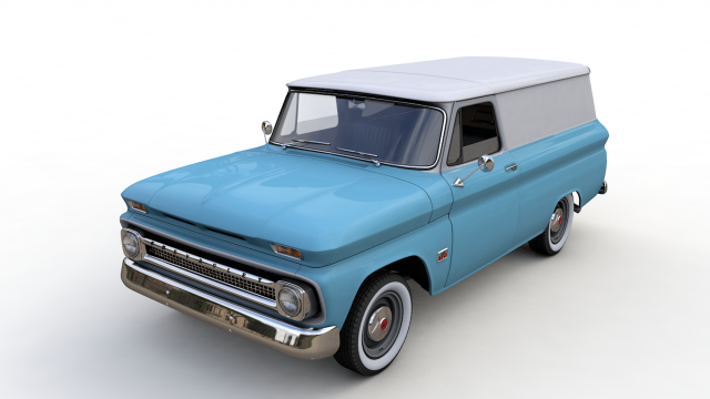 chevy c10 panel truck 1966 3Dモデル .c4d .max .obj .3ds .fbx .stl .blend 