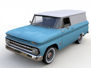 chevy c10 panel truck 1966 3D Model