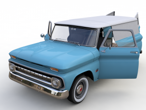 chevy c10 panel truck 1966 3Dモデル