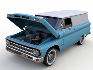 chevy c10 panel truck 1966 3Dモデル