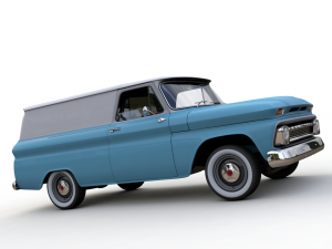chevy c10 panel truck 1966 3Dモデル