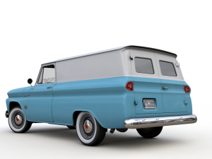 chevy c10 panel truck 1966 3Dモデル