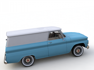 chevy c10 panel truck 1966 3Dモデル