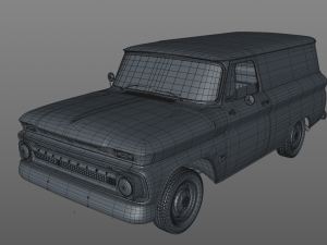 chevy c10 panel truck 1966 3Dモデル