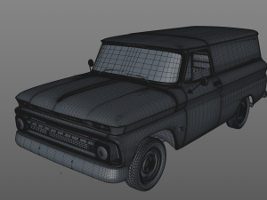 chevy c10 panel truck 1966 3Dモデル