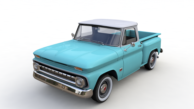 chevy c10 v8 pickup 1966 3D Модель .c4d .max .obj .3ds .fbx .stl .blend 