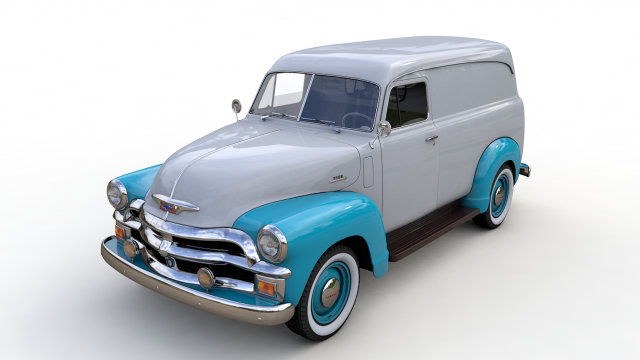 chevy 3100 panel van 1954 3D 모델 .c4d .max .obj .3ds .fbx .stl .blend 
