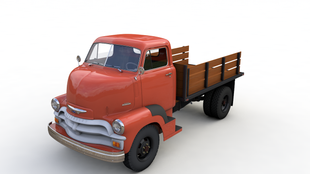chevy 6400 coe 1954 3D Model .c4d .max .obj .3ds .fbx .stl .blend 