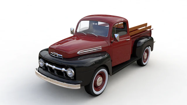 mercury m-1 pickup 1951 3D Model .c4d .max .obj .3ds .fbx .stl .blend 