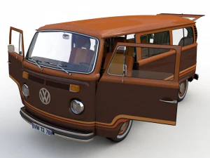 volkswagen t2 champagne edition 1978 3D Model
