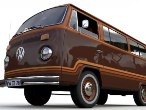 volkswagen t2 champagne edition 1978 3D Model