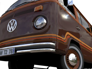 volkswagen t2 champagne edition 1978 3D Model