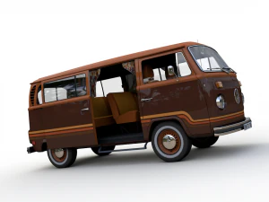 volkswagen t2 champagne edition 1978 3D Model