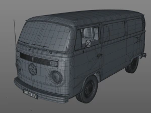 volkswagen t2 champagne edition 1978 3D Model