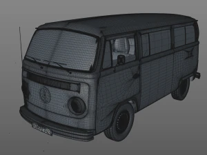 volkswagen t2 champagne edition 1978 3D Model