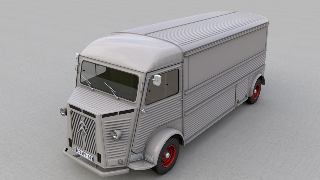 citroen h type fourgon rallonge 1964 Model 3D .c4d .max .obj .3ds .fbx .stl .blend 