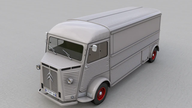 citroen h type fourgon rallonge 1964 3D Model .c4d .max .obj .3ds .fbx .stl .blend 