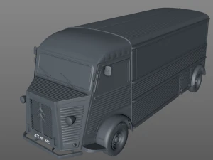 citroen h type fourgon rallonge 1964 3D Model