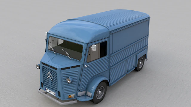 citroen h type fourgon 1976 3D Model .c4d .max .obj .3ds .fbx .stl .blend 
