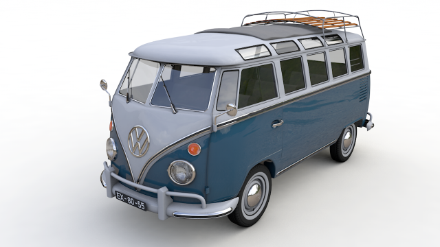 volkswagen t1 microbus deluxe 1966 3D in 3DExport