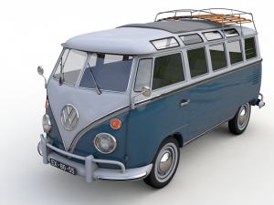 volkswagen t1 microbus deluxe 1966 3D Model