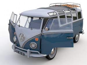 volkswagen t1 microbus deluxe 1966 3D 모델