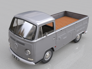 volkswagen t2 pickup single cabine 1969 3D 모델