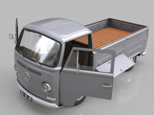 volkswagen t2 pickup single cabine 1969 Model 3D