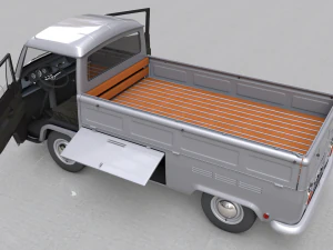 volkswagen t2 pickup single cabine 1969 3D Model