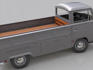 volkswagen t2 pickup single cabine 1969 3D Model