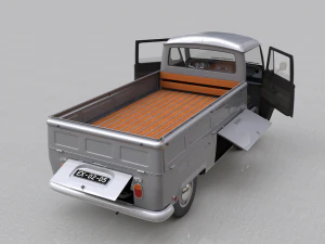 volkswagen t2 pickup single cabine 1969 3D Model