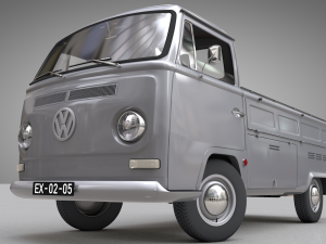 volkswagen t2 pickup single cabine 1969 Model 3D