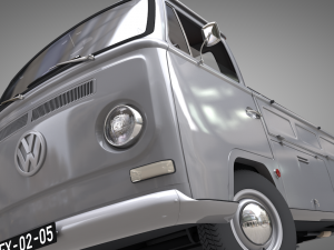 volkswagen t2 pickup single cabine 1969 Model 3D