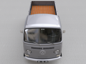volkswagen t2 pickup single cabine 1969 Model 3D